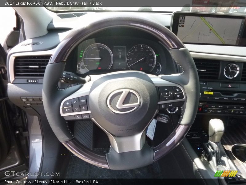 Nebula Gray Pearl / Black 2017 Lexus RX 450h AWD