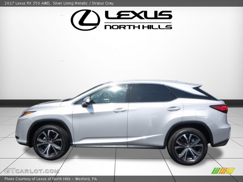 Silver Lining Metallic / Stratus Gray 2017 Lexus RX 350 AWD