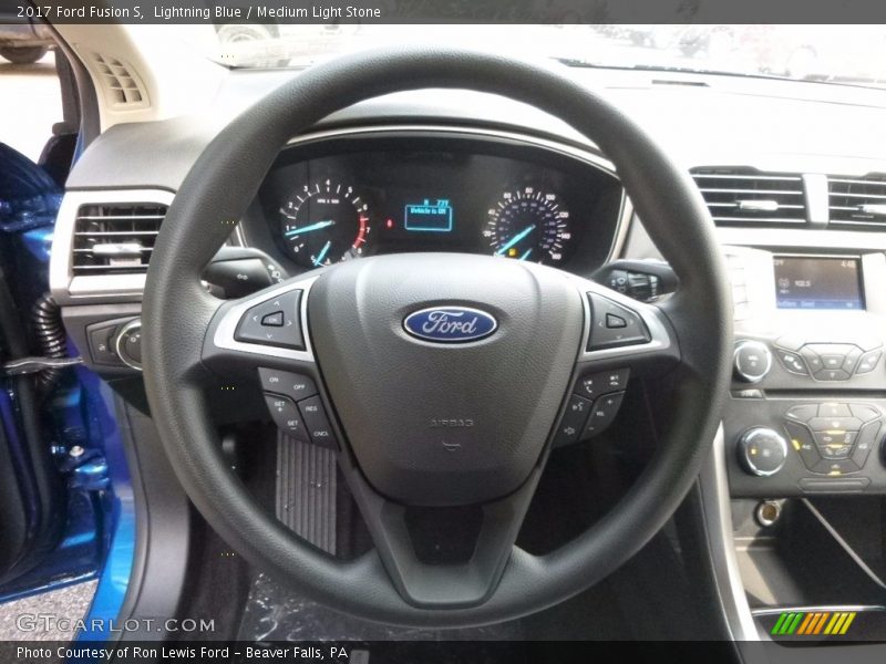 Lightning Blue / Medium Light Stone 2017 Ford Fusion S