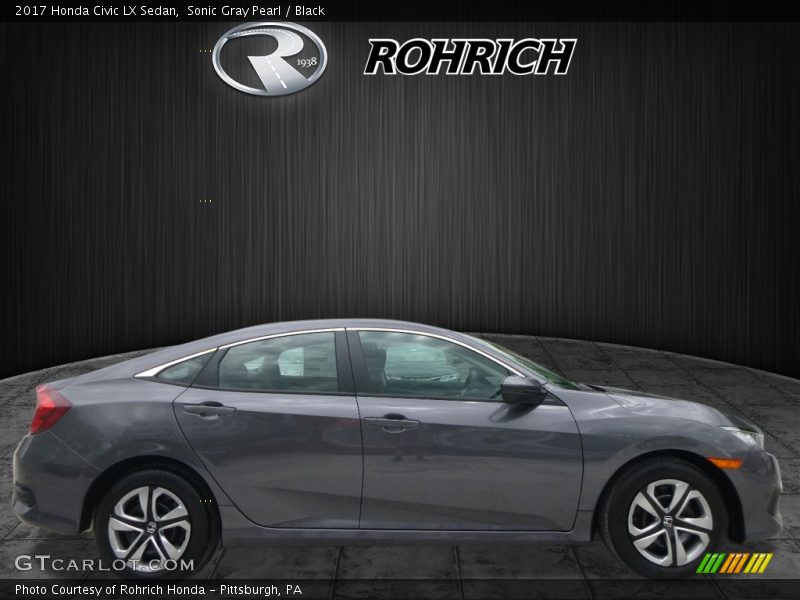 Sonic Gray Pearl / Black 2017 Honda Civic LX Sedan