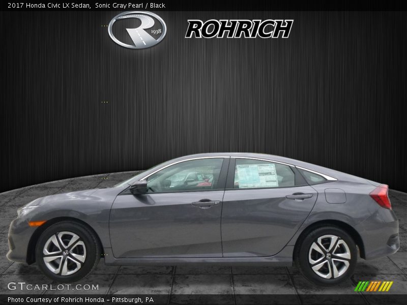 Sonic Gray Pearl / Black 2017 Honda Civic LX Sedan