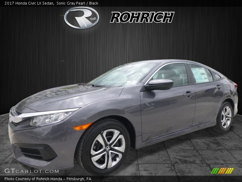 Sonic Gray Pearl / Black 2017 Honda Civic LX Sedan