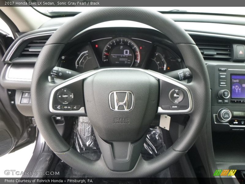 Sonic Gray Pearl / Black 2017 Honda Civic LX Sedan