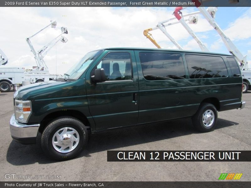 Forest Green Metallic / Medium Flint 2009 Ford E Series Van E350 Super Duty XLT Extended Passenger