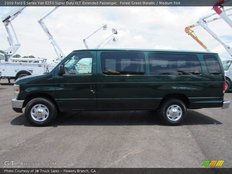 Forest Green Metallic / Medium Flint 2009 Ford E Series Van E350 Super Duty XLT Extended Passenger