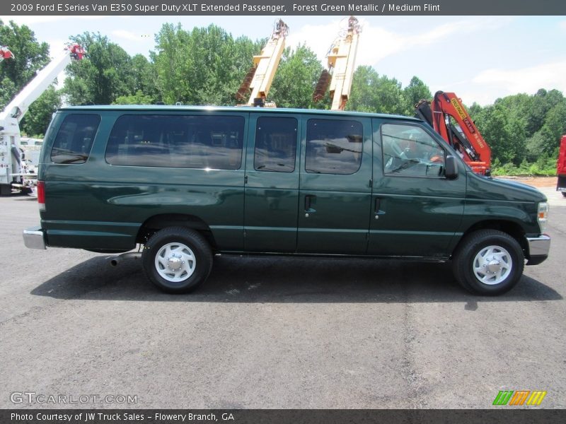 Forest Green Metallic / Medium Flint 2009 Ford E Series Van E350 Super Duty XLT Extended Passenger