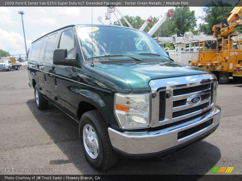 Forest Green Metallic / Medium Flint 2009 Ford E Series Van E350 Super Duty XLT Extended Passenger