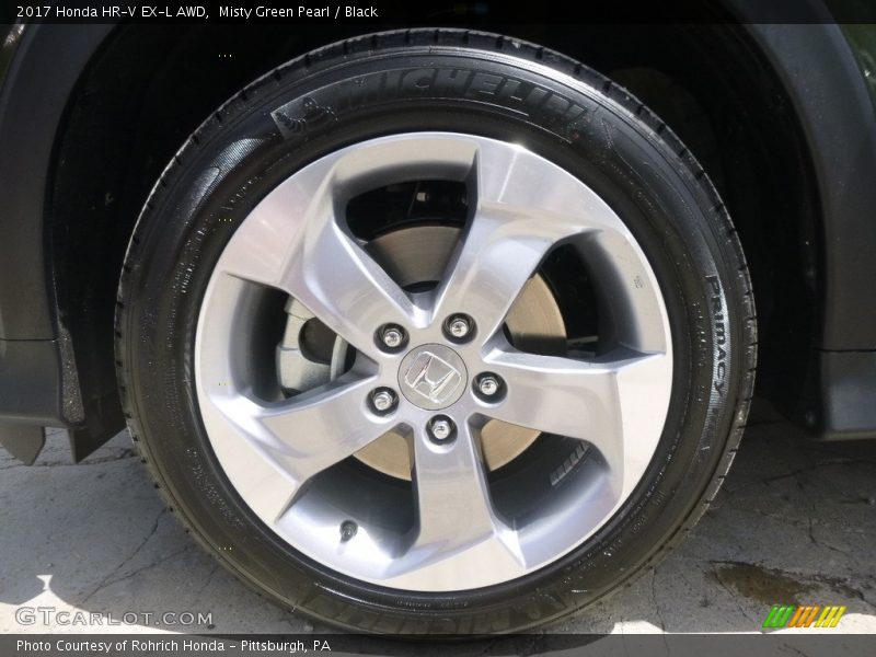 Misty Green Pearl / Black 2017 Honda HR-V EX-L AWD