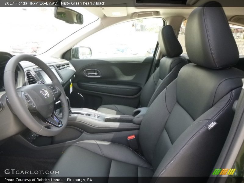 Misty Green Pearl / Black 2017 Honda HR-V EX-L AWD