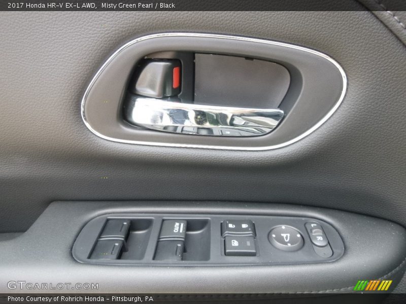 Misty Green Pearl / Black 2017 Honda HR-V EX-L AWD
