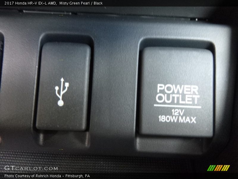 Misty Green Pearl / Black 2017 Honda HR-V EX-L AWD