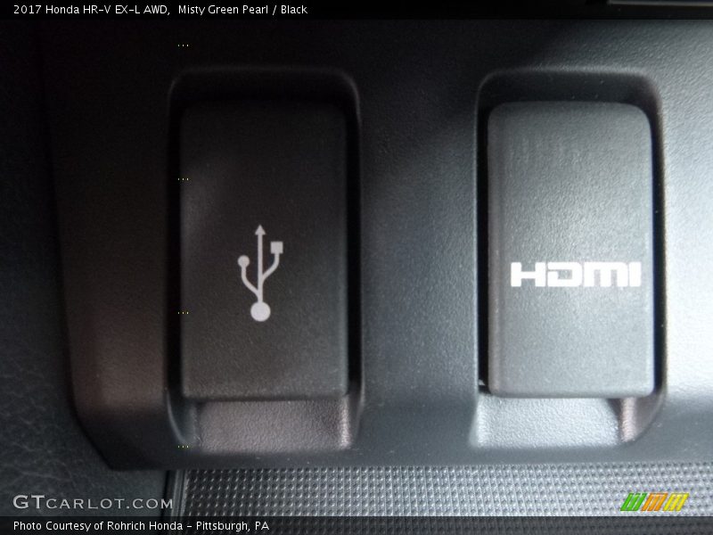 Misty Green Pearl / Black 2017 Honda HR-V EX-L AWD