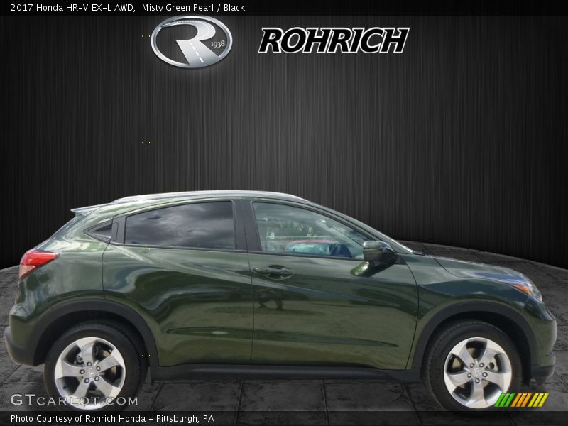 Misty Green Pearl / Black 2017 Honda HR-V EX-L AWD