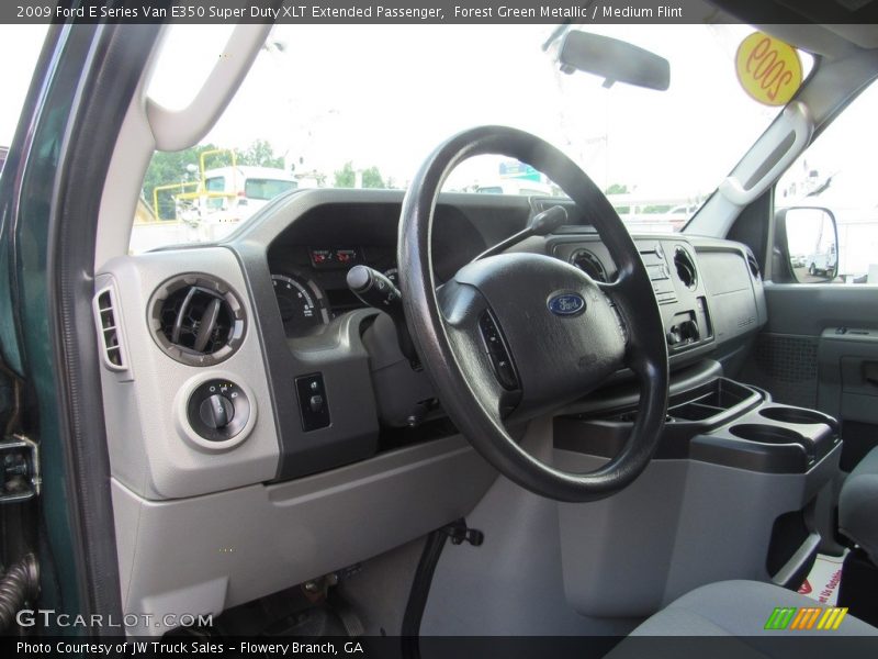 Forest Green Metallic / Medium Flint 2009 Ford E Series Van E350 Super Duty XLT Extended Passenger