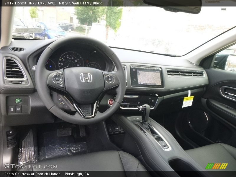 Misty Green Pearl / Black 2017 Honda HR-V EX-L AWD