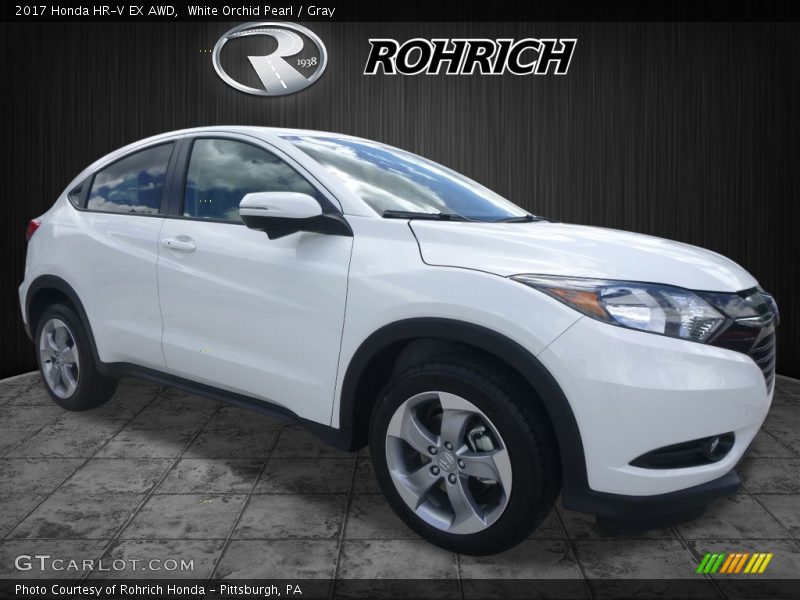 White Orchid Pearl / Gray 2017 Honda HR-V EX AWD