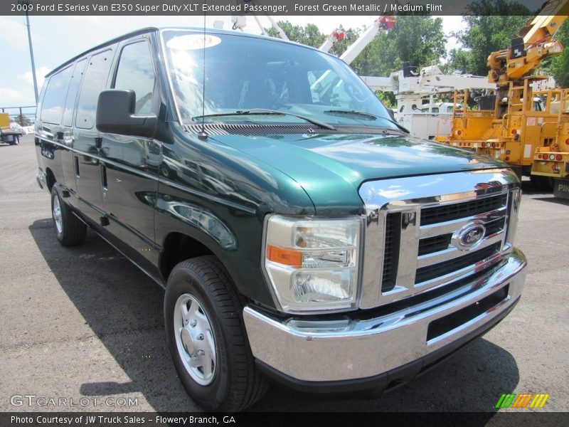 Forest Green Metallic / Medium Flint 2009 Ford E Series Van E350 Super Duty XLT Extended Passenger