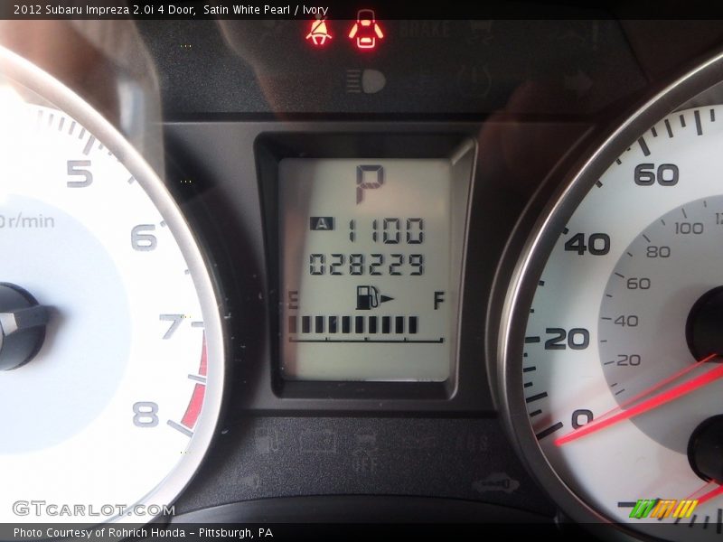 Satin White Pearl / Ivory 2012 Subaru Impreza 2.0i 4 Door