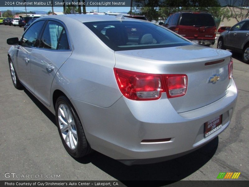 Silver Ice Metallic / Cocoa/Light Neutral 2014 Chevrolet Malibu LT