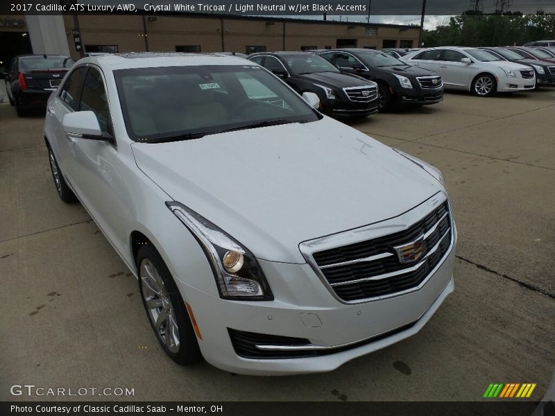 Crystal White Tricoat / Light Neutral w/Jet Black Accents 2017 Cadillac ATS Luxury AWD