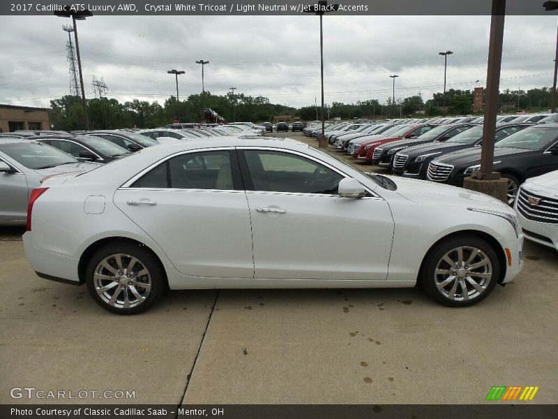 Crystal White Tricoat / Light Neutral w/Jet Black Accents 2017 Cadillac ATS Luxury AWD