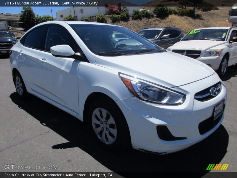Century White / Gray 2016 Hyundai Accent SE Sedan