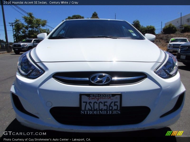 Century White / Gray 2016 Hyundai Accent SE Sedan