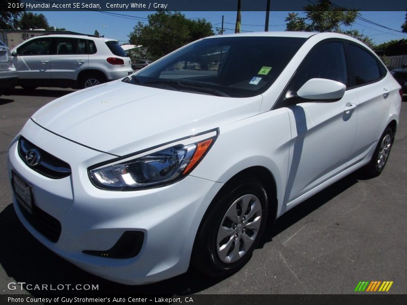 Century White / Gray 2016 Hyundai Accent SE Sedan