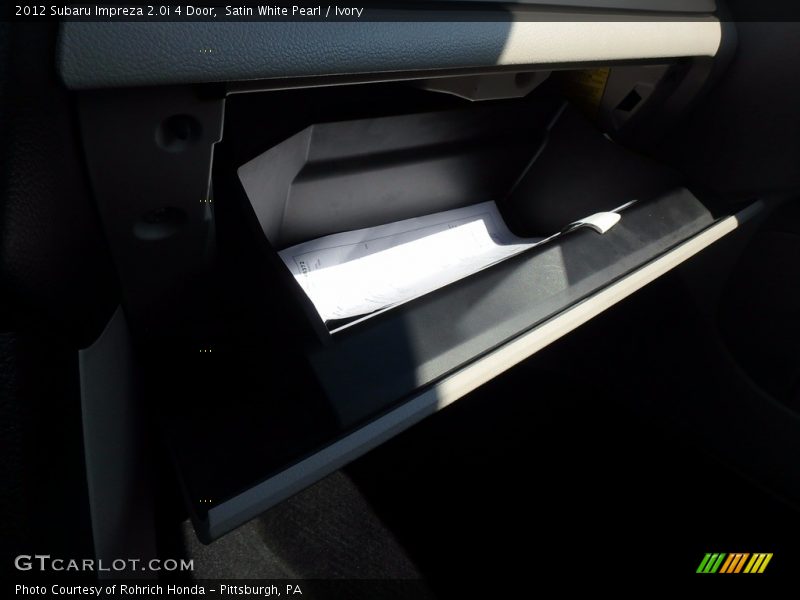 Satin White Pearl / Ivory 2012 Subaru Impreza 2.0i 4 Door