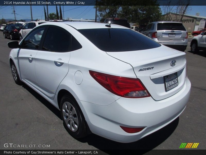 Century White / Gray 2016 Hyundai Accent SE Sedan