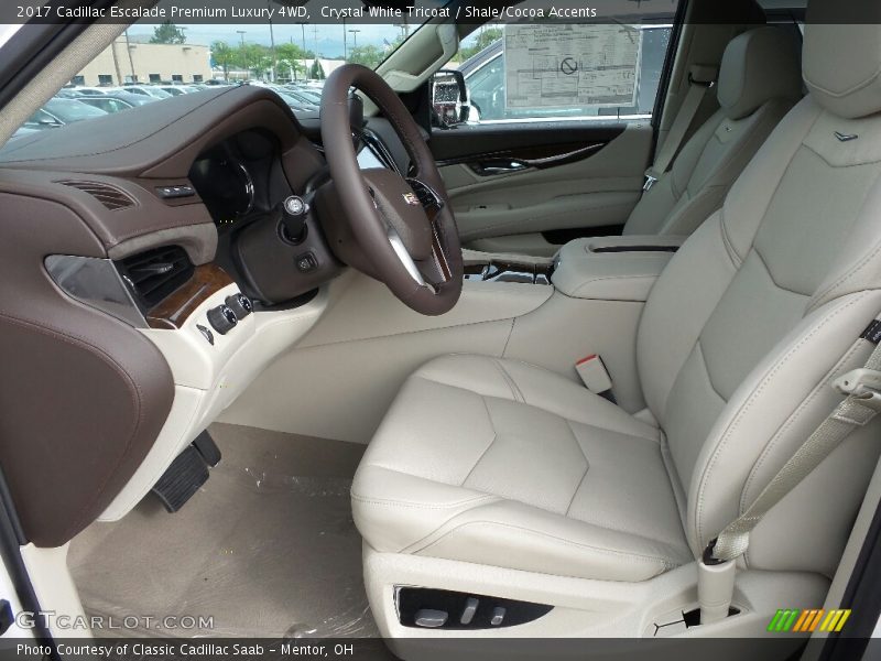 Crystal White Tricoat / Shale/Cocoa Accents 2017 Cadillac Escalade Premium Luxury 4WD