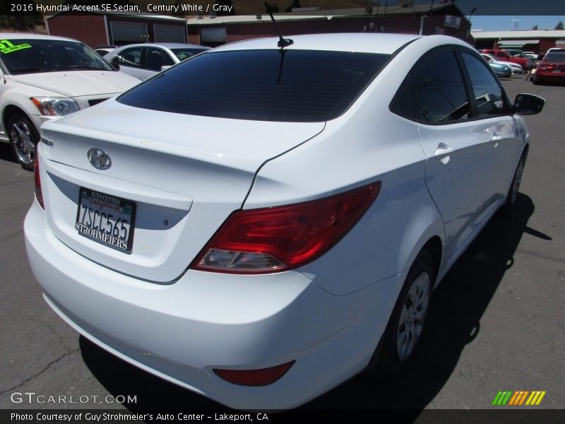 Century White / Gray 2016 Hyundai Accent SE Sedan