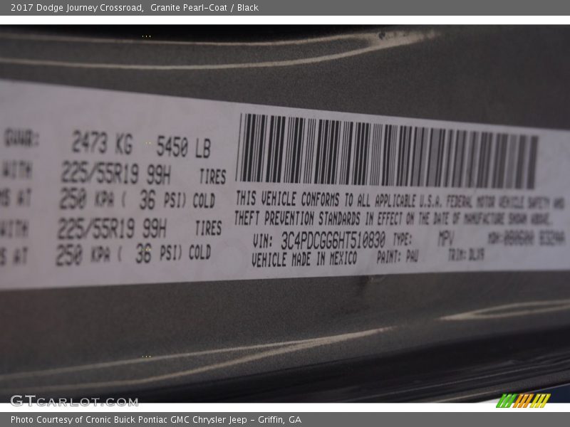 Granite Pearl-Coat / Black 2017 Dodge Journey Crossroad