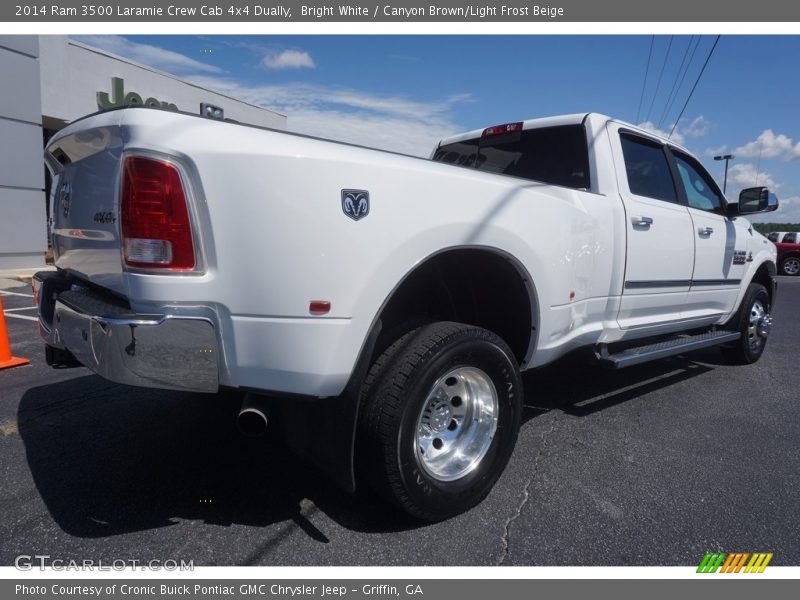 Bright White / Canyon Brown/Light Frost Beige 2014 Ram 3500 Laramie Crew Cab 4x4 Dually