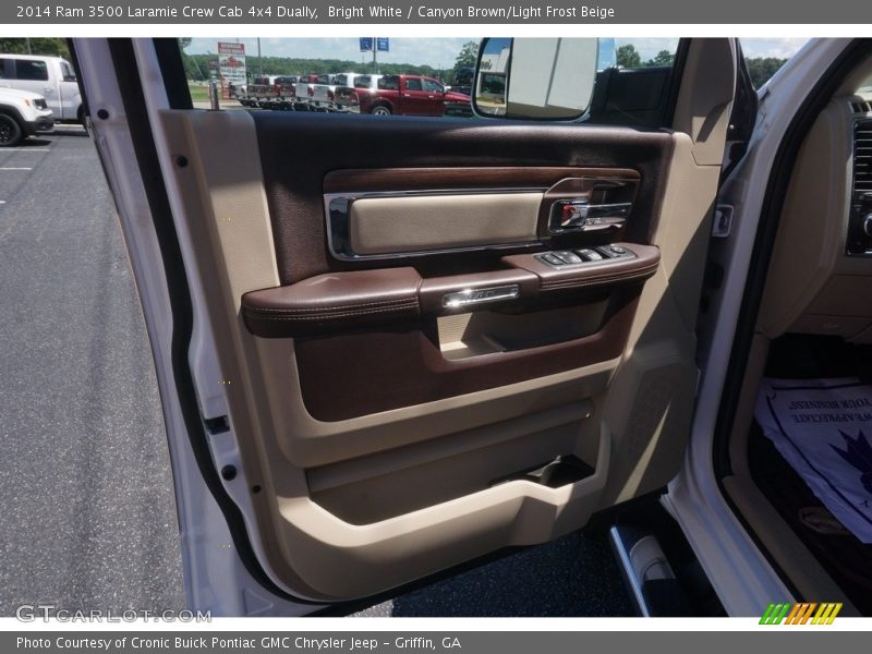 Bright White / Canyon Brown/Light Frost Beige 2014 Ram 3500 Laramie Crew Cab 4x4 Dually