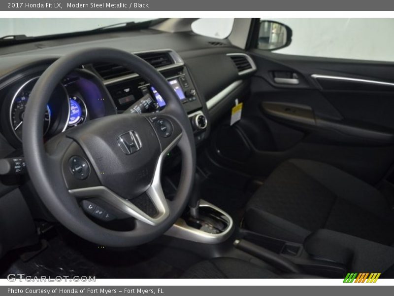 Modern Steel Metallic / Black 2017 Honda Fit LX