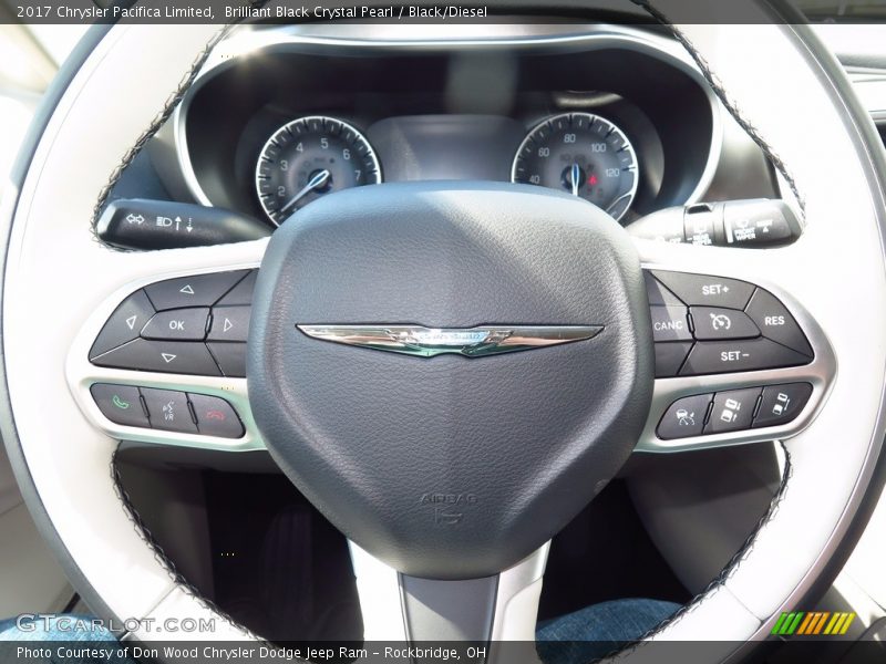 Brilliant Black Crystal Pearl / Black/Diesel 2017 Chrysler Pacifica Limited
