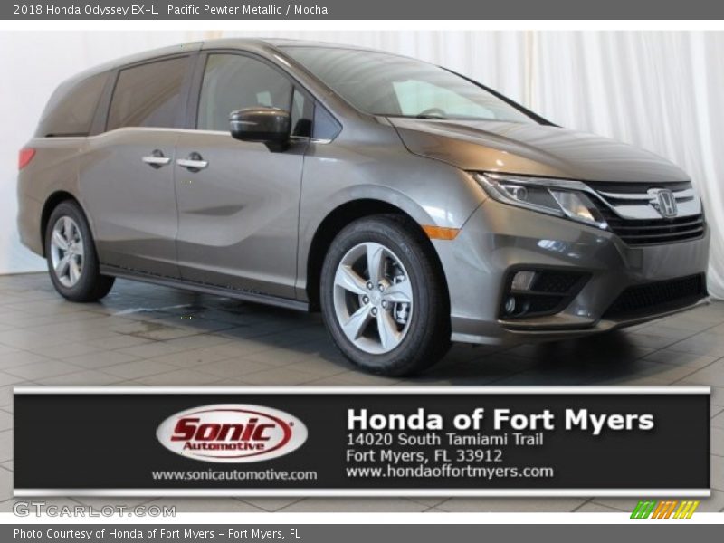 Pacific Pewter Metallic / Mocha 2018 Honda Odyssey EX-L