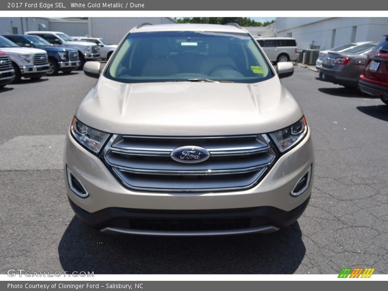 White Gold Metallic / Dune 2017 Ford Edge SEL