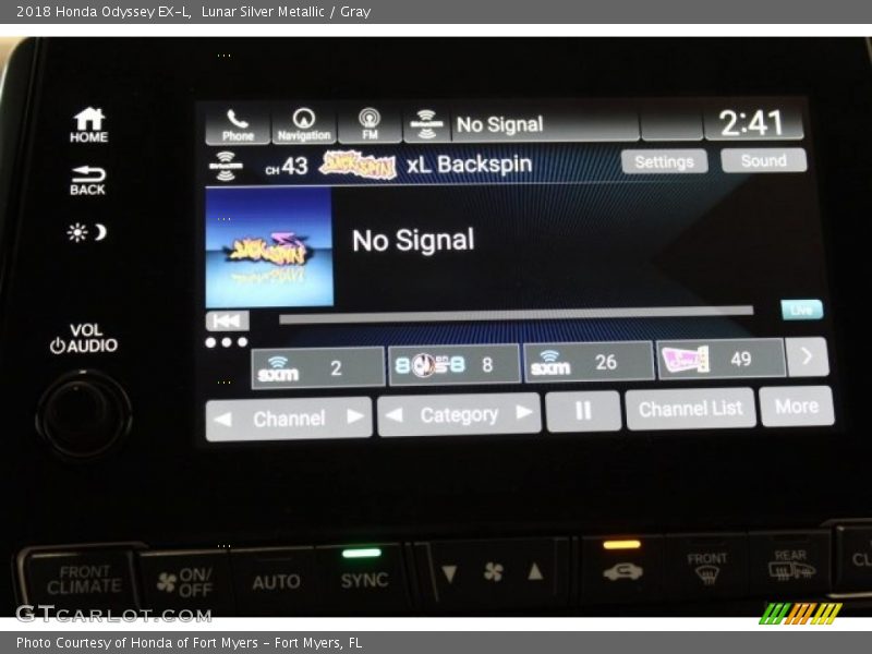 Lunar Silver Metallic / Gray 2018 Honda Odyssey EX-L