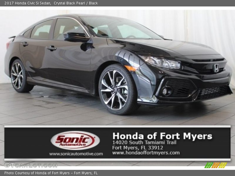Crystal Black Pearl / Black 2017 Honda Civic Si Sedan