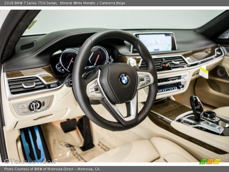 Mineral White Metallic / Canberra Beige 2018 BMW 7 Series 750i Sedan