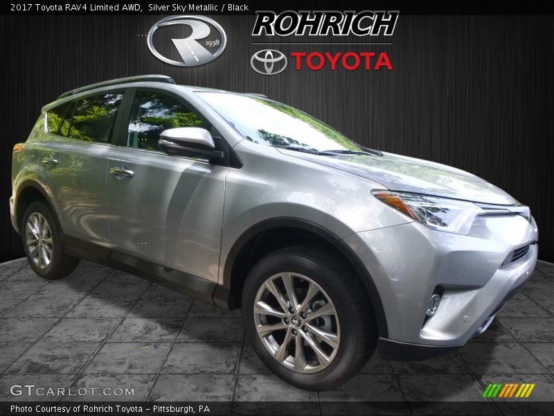 Silver Sky Metallic / Black 2017 Toyota RAV4 Limited AWD