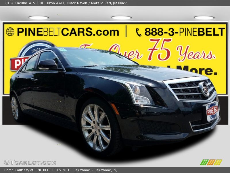 Black Raven / Morello Red/Jet Black 2014 Cadillac ATS 2.0L Turbo AWD