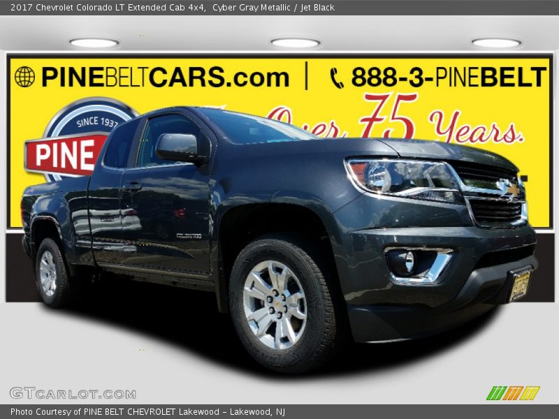 Cyber Gray Metallic / Jet Black 2017 Chevrolet Colorado LT Extended Cab 4x4