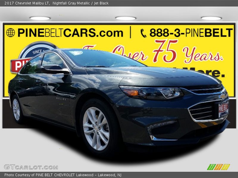 Nightfall Gray Metallic / Jet Black 2017 Chevrolet Malibu LT