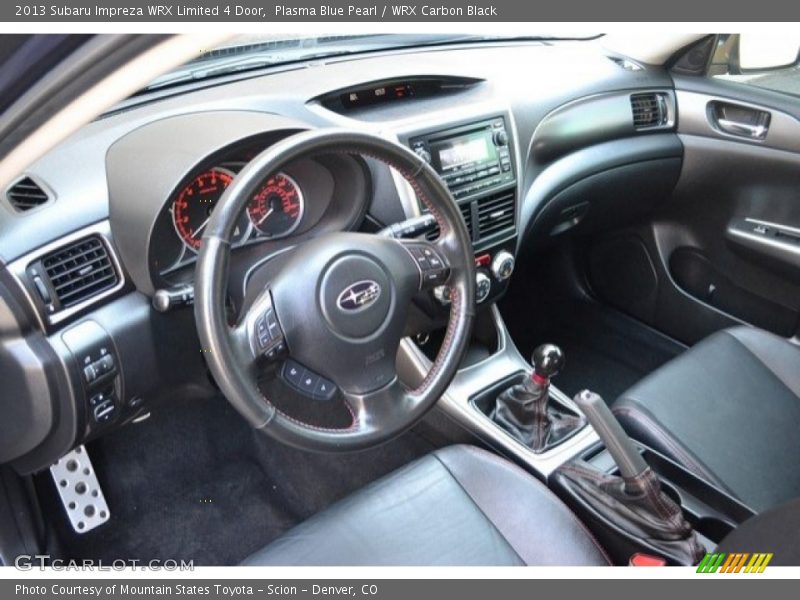 Plasma Blue Pearl / WRX Carbon Black 2013 Subaru Impreza WRX Limited 4 Door