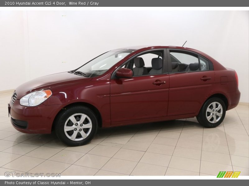 Wine Red / Gray 2010 Hyundai Accent GLS 4 Door