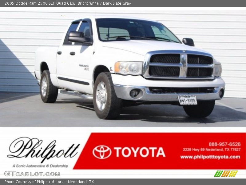 Bright White / Dark Slate Gray 2005 Dodge Ram 2500 SLT Quad Cab