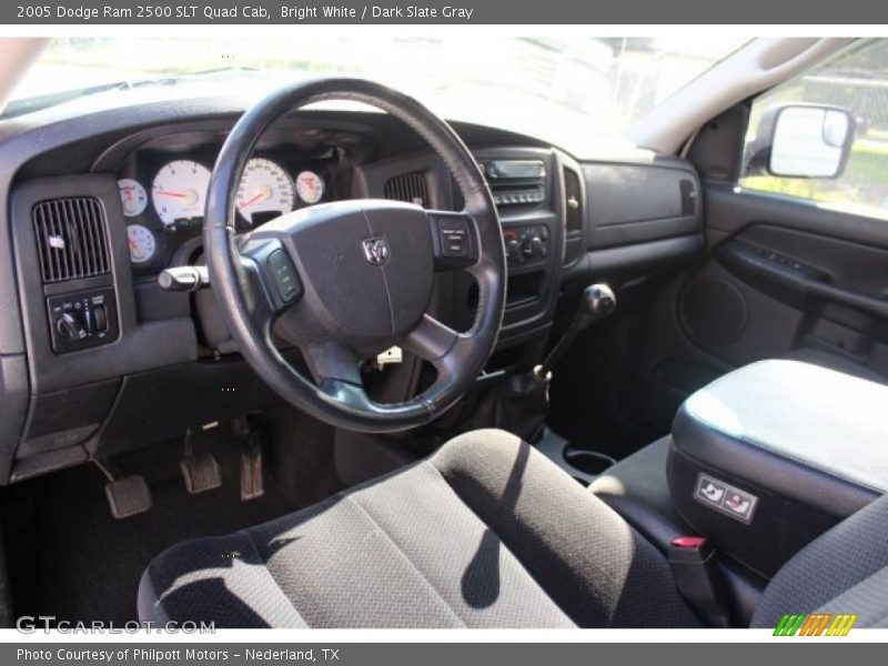 Bright White / Dark Slate Gray 2005 Dodge Ram 2500 SLT Quad Cab